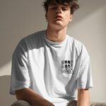 Mood Beige color Oversized back Printed Tshirt